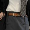 2023 New Women's Korean-Style Leather Belt - High-End Black Decorative Jean Accessory