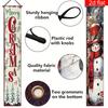 Merry Christmas Couplet Banner Snowman 1 Pair Polyester Indoor Outdoor Decor