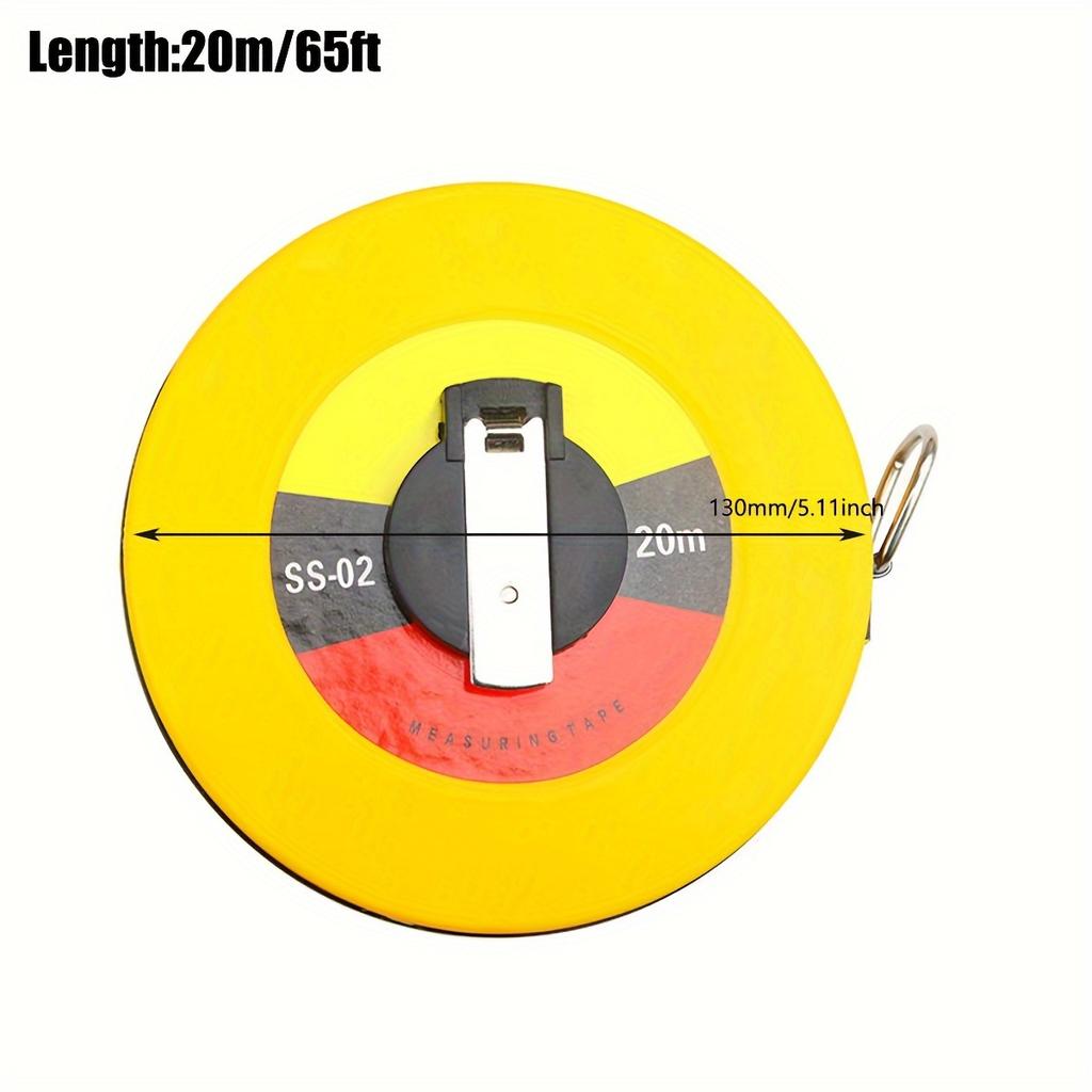 20m/50m/100m(65ft/164ft/328ft) Long Fiberglass Tape Measure Double Face Printing Inch/Metric for Construction Work