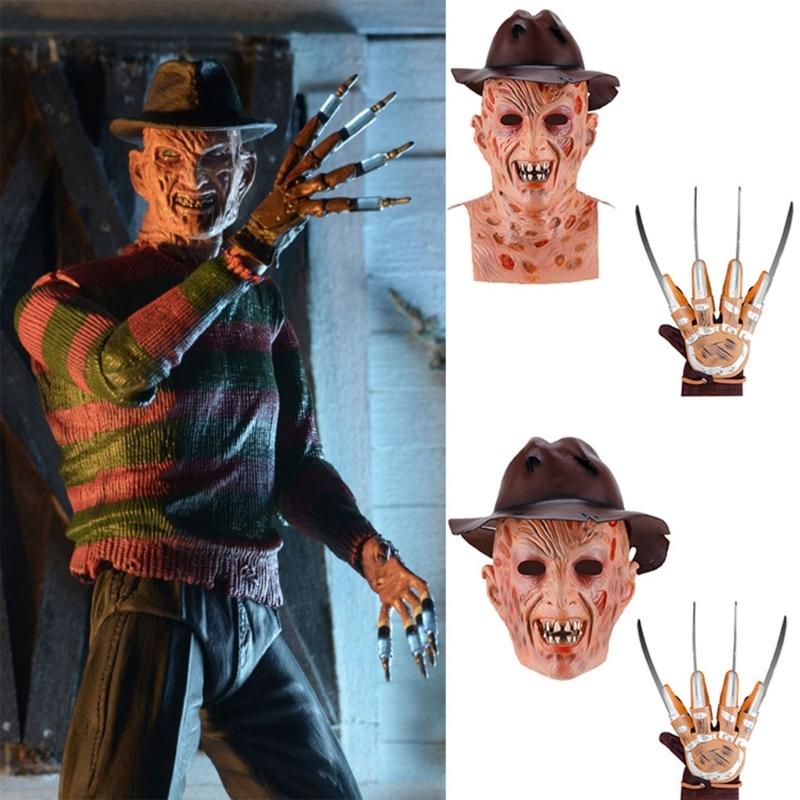 Masque de Freddy Krueger Costume d'Horreur Authentique pour Accessoire de Costume d'Halloween Tueurs Masque Effrayant de Film d'Horreur