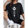 Moon Print Drop Shoulder Tee
