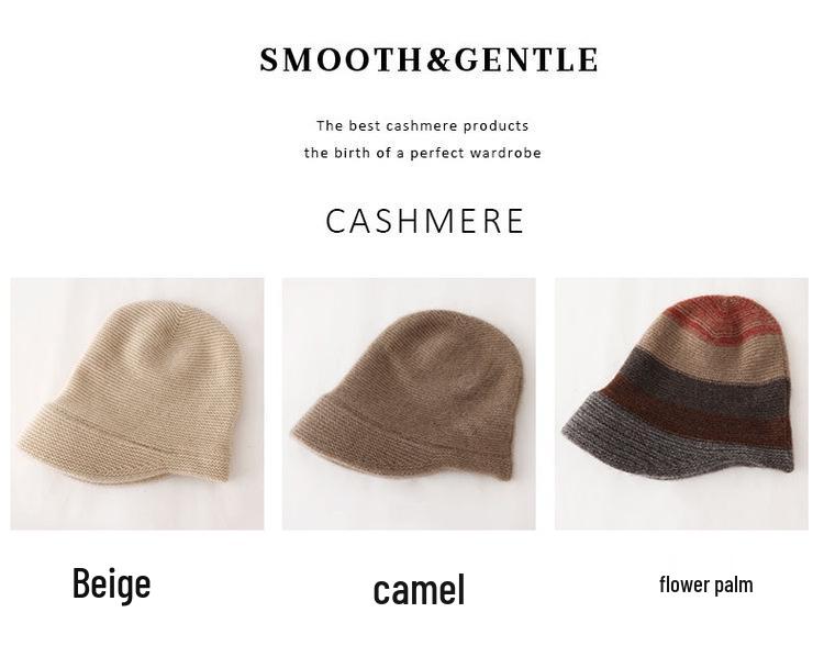 Damen 100% Reines Kaschmir Strickmütze - Lässig, Vielseitig, Einfarbig, Warmes Modeaccessoire