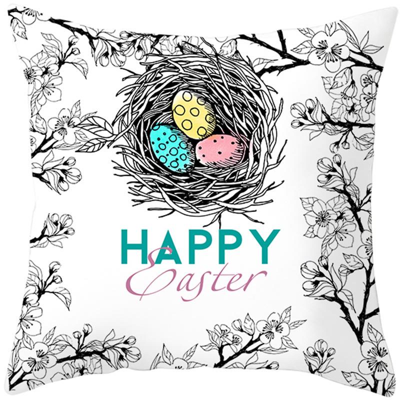 Cute Cartoon Rabbit Easter Pillow Cover New Sofa Cushion Cover Peach Leather Velvet Head Pillow Cover Premium Durable