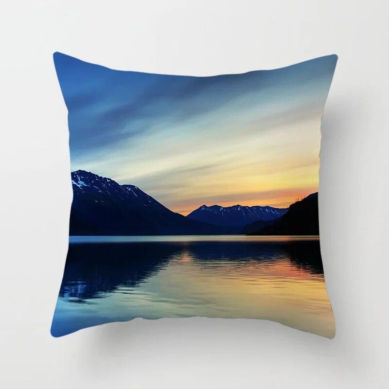 Beautiful Natural Landscape Printing Pillowcase Sofa Decoration Car Office Seat Cushion Cover Room  Home