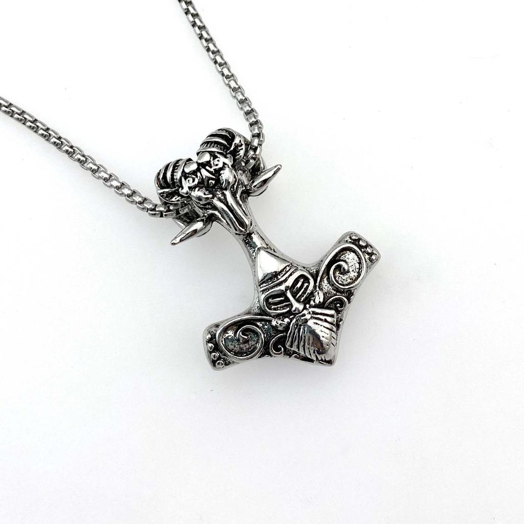 Necklace Nordic Sheep Head Viking Style Popular Pendant