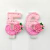 Pink Rose Digital Candle Wax Holder Design Clean Hygienic Fashion Novel Shape Birthday Party Decoration Supplies