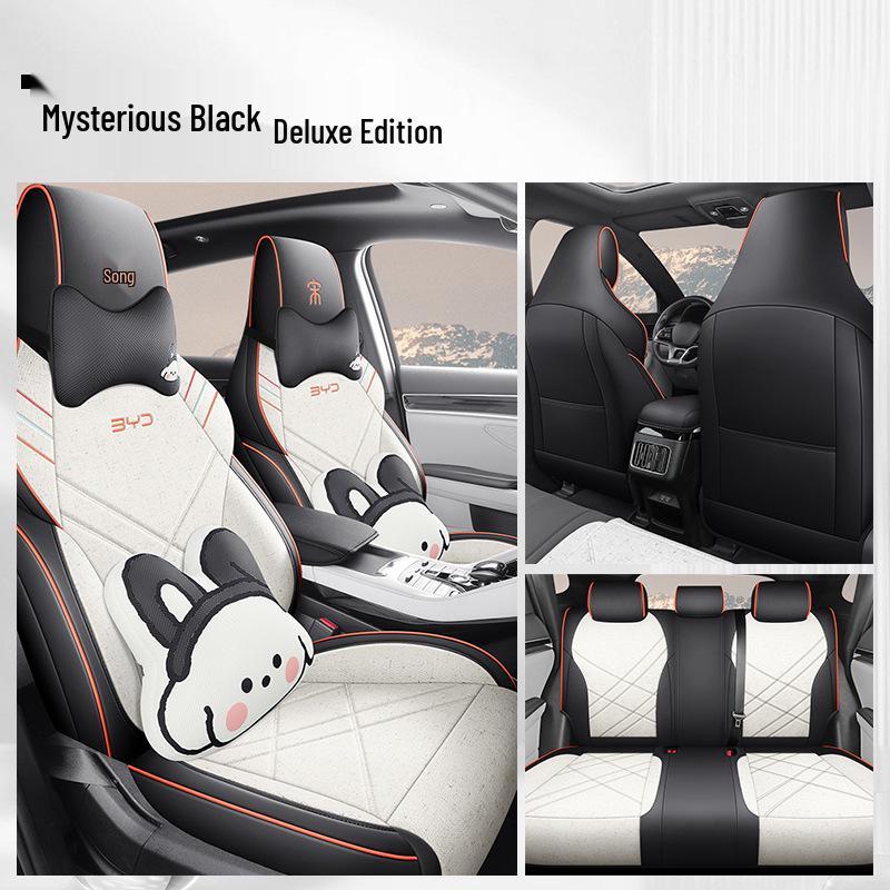 BYD Song Pro Leather & Linen Full Wrap Cartoon Seat Cover (Set of 5)