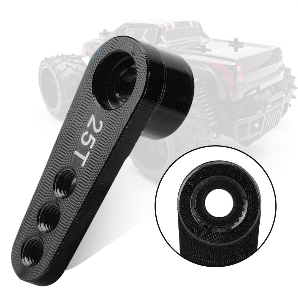 Aluminum Alloy RC Steering Servo Half Arm Horn 28.5mm 25T for HSP 110 Truck (Black)
