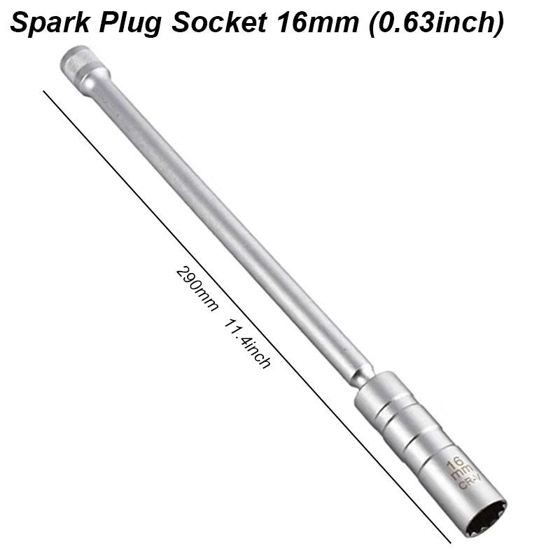 Magnetic Spark Plug Socket Key Wrench Adapter Swivel Long Extension Install Replace Repair Kit Torque Remove Removal Gap Tool