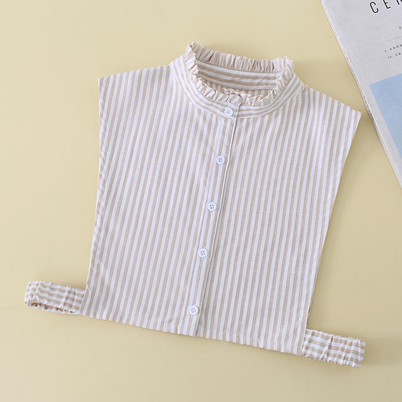 Women Cotton Printed Detachable Lapel Fake Collar Shirt White Ruffles False Collar Woman Removable False Blouse Nep Kraagie