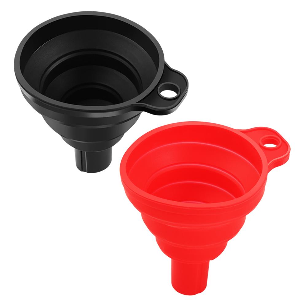 Pâlnie universală pliabilă din silicon pentru ulei de motor și lichid de spălare - portabilă, flexibilă și ideală pentru întreținerea mașinii