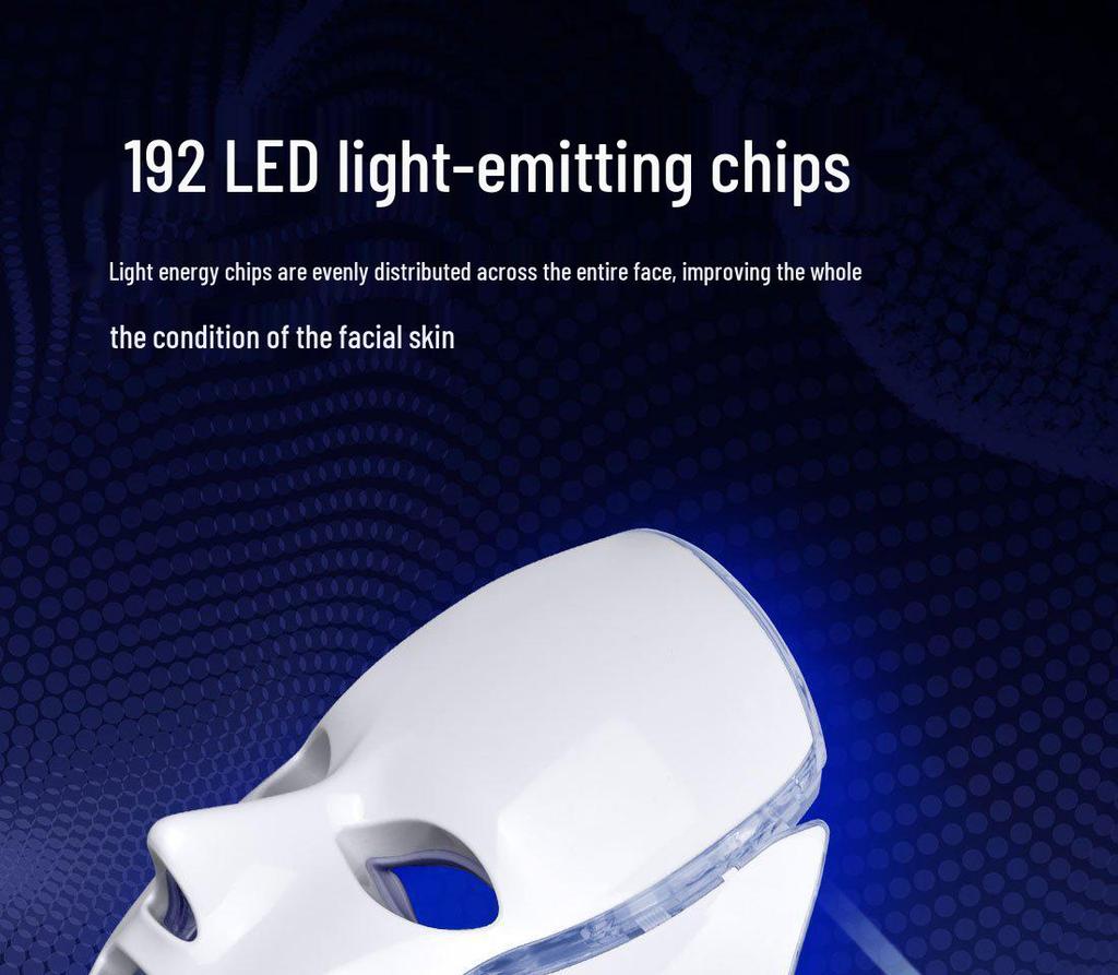 Cross-border Spectrometer Beauty Mask & Neck 7-Color Light Therapy Instrument