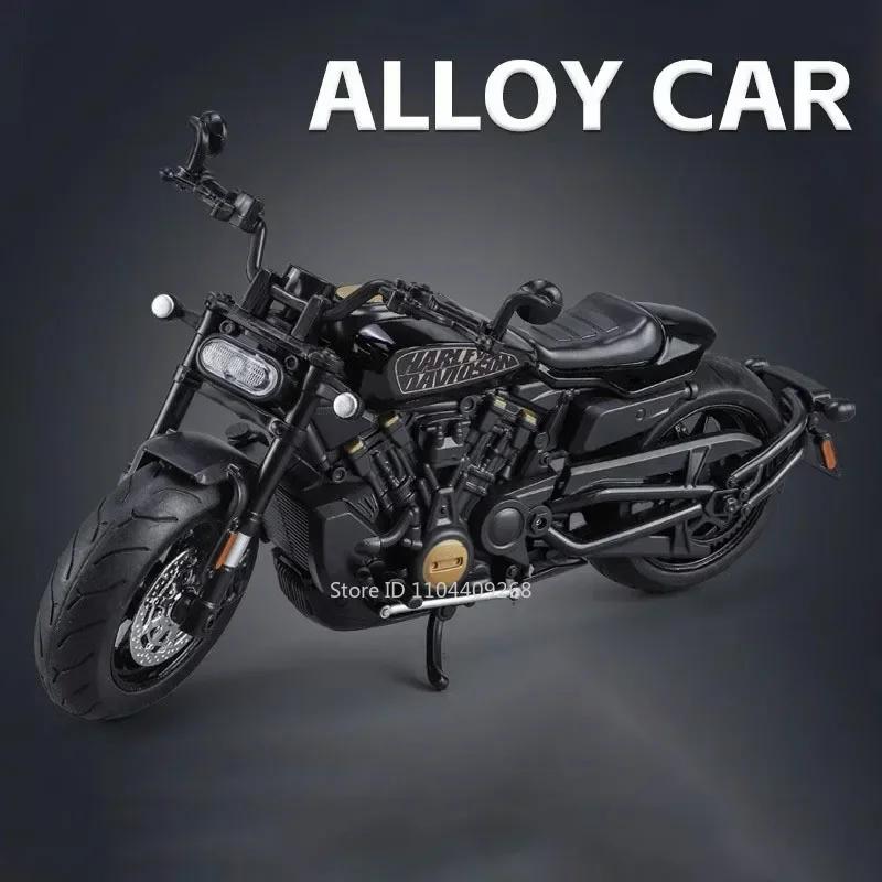 1:12 Retro Motorcycle Sportster S Model Toy Shock Absorption Linkage Steering Alloy Diecast Sound Light Motor Models Boys Gifts