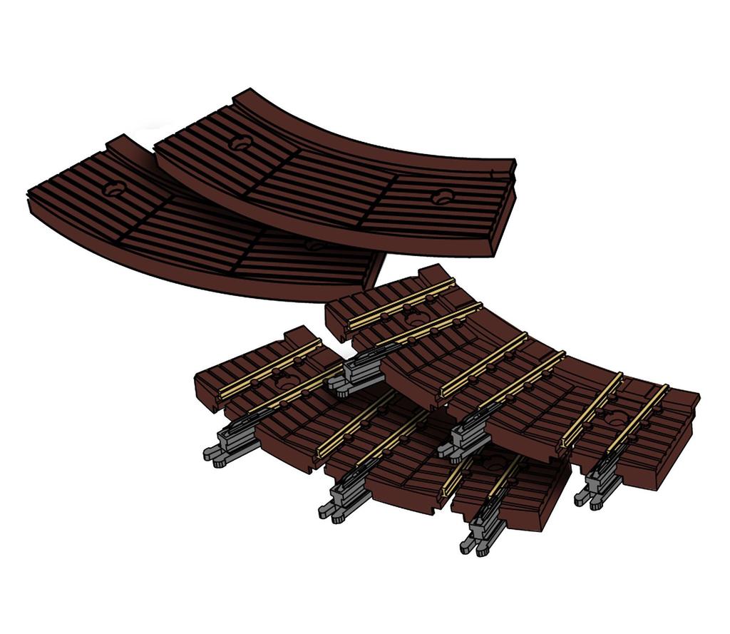Rokuhan Z Gauge A035 Rail Block with 2 Without (2 Rail, Rail)