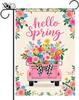 Hello Spring Garden Ag 12x18 Inch Double Sided Truck Welcome Small Ags For Outside Outdoor Decor Farmhouse Holiday Sprin SSL