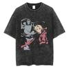 Graphic T Shirt Japanese Anime Vintage Washed T-shirt Cotton Casual Short Sleeve Tee Shirt Men Women Clothes