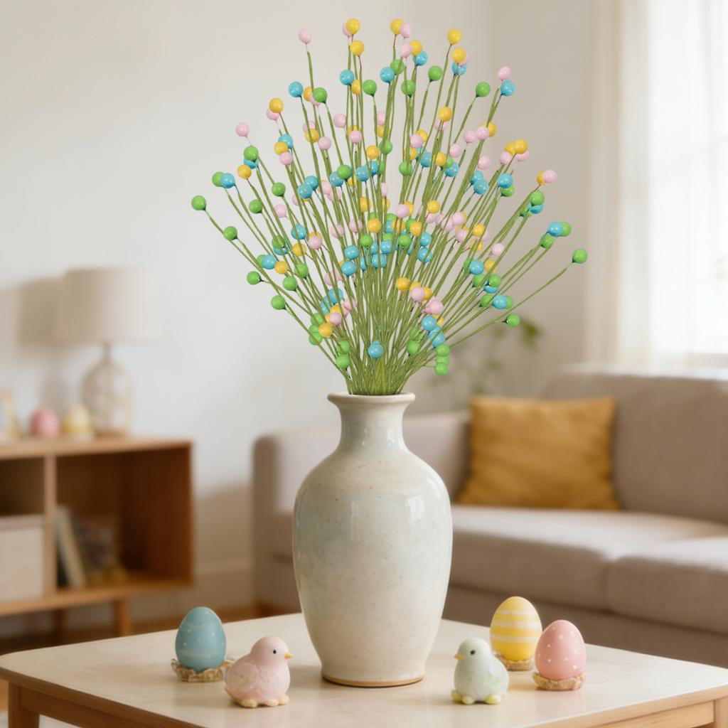 Easter Decorations, Artificial Easter Stems With Easter Eggs, Berries, Easter Egg Branches, Flower Arrangements