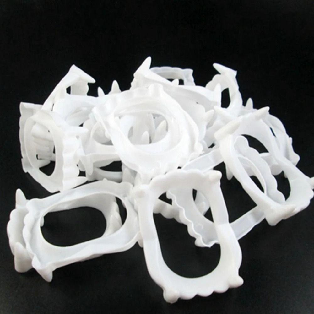10 Pcs/set Glow Halloween Fake Teeth Plastic Zombie Fake Teeth Funny Luminous Dentures Unisex