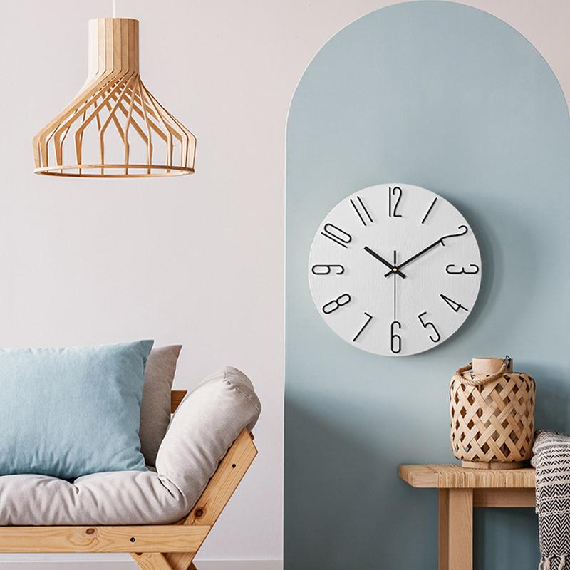 Living Room Wall Clock Simple Wall Mounted Household Stylish Decorative Clock 12 Inches 30Cm
