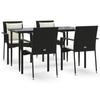VidaXL Garden Dining Furniture and Cushions 5pcs Black Wicker 3185097
