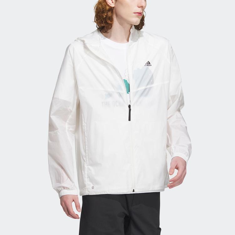 Adidas Ultralight UPF Windbreaker With Logo Unisex Outerwear Bright-White IA1784