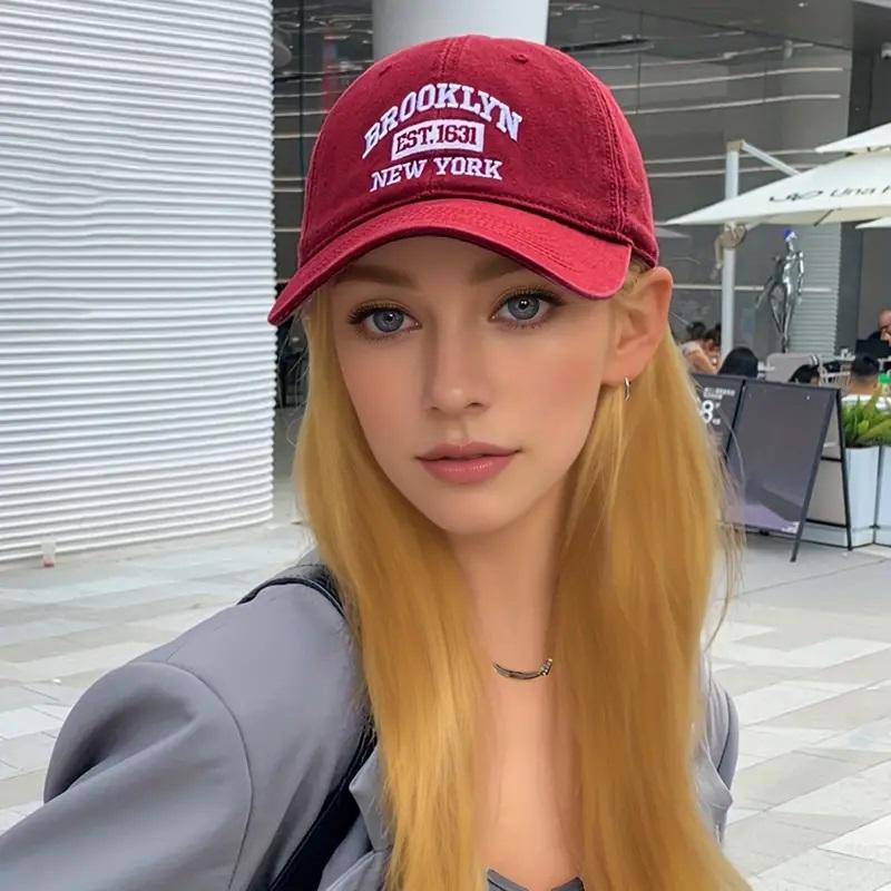 Brooklyn NY Logo Embroidered Adjustable Baseball Cap - Lightweight, Breathable