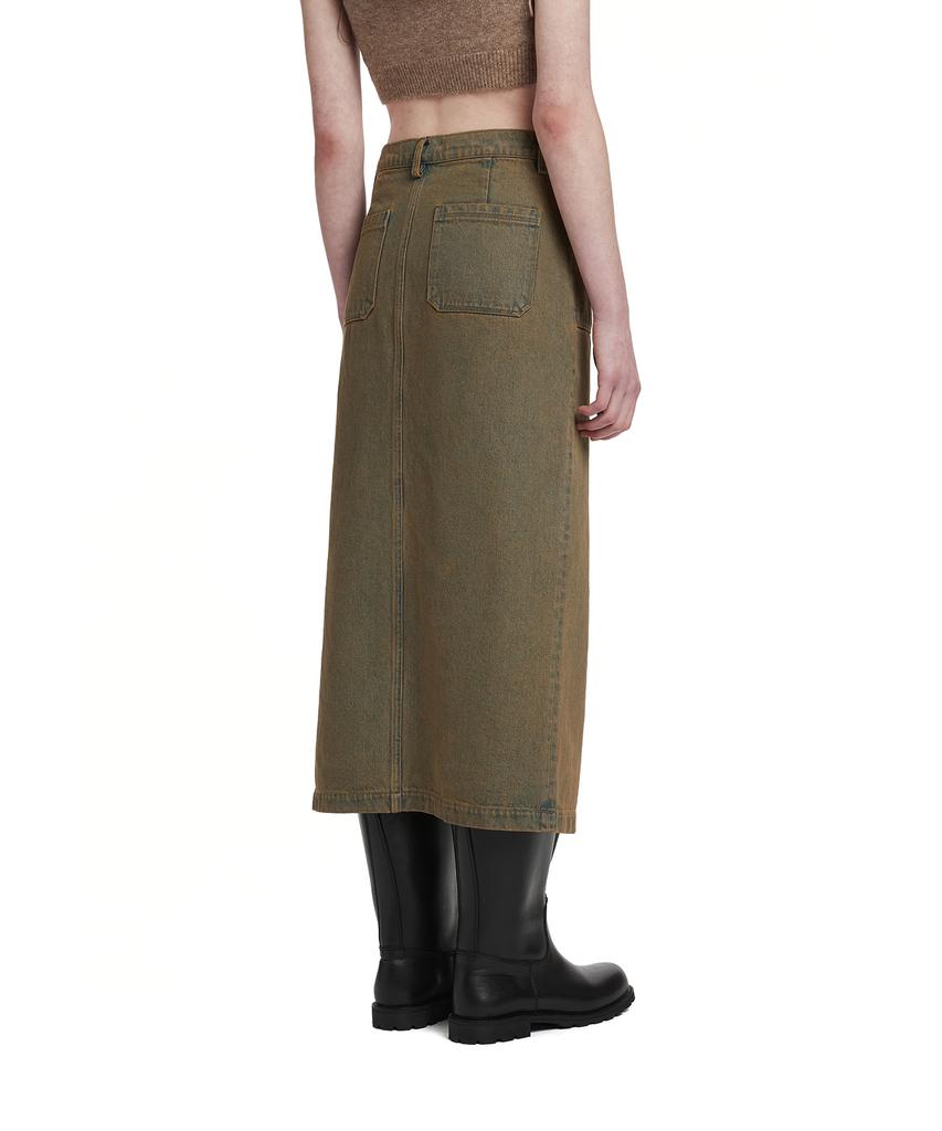 TRUNK PROJECT Denim Maxi Skirt_Khaki