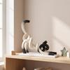 Abstraktes Katzenornament Minimalistische Skulptur Skulpturales Felines für Kunstliebhaber,