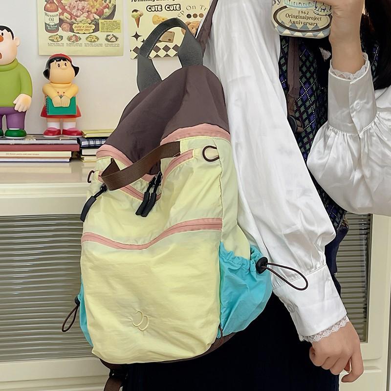 Outdoor Hiking Bag Korean Girl Campus Casual School Bag Backpack Women'S Large-Capacity Mountaineering Bag Contrasting Colors