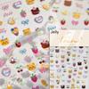 5D Cute Rabbit Love Peach Blossom Flower Yellow Nail Art Stickers Bowknot DIY Self Adhesive Rhinestone Manicure Decals