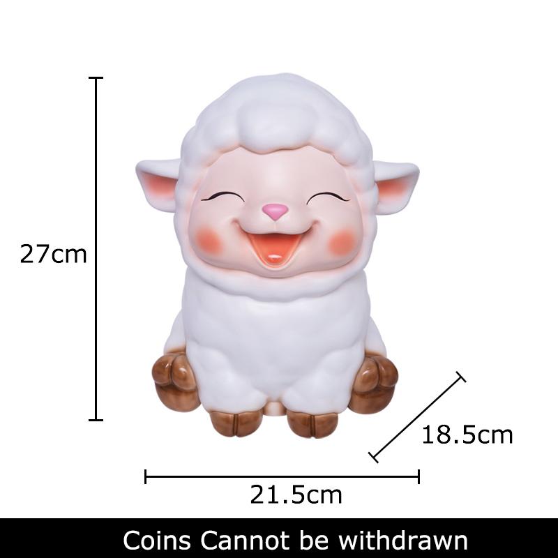 Cute Little Lamb Child Savings Jar Creative Piggy Bank Desk Decoration Ornaments Animal Resin Sculpture Room Aesthetic Decor