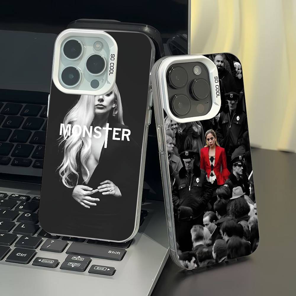 Singer L-Lady Gaga-a Phone Case for iPhone 17 17Air 16 15 14 13 12 11 Pro Max Plus Colorful Silver