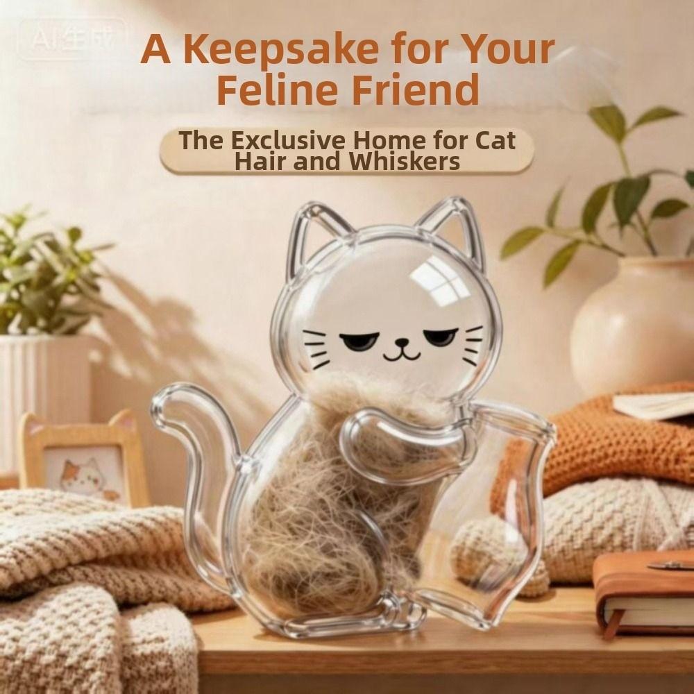 DIY Pet Hair Keepsake Box Transparent Pet Memorial Container  Pet Souvenirs
