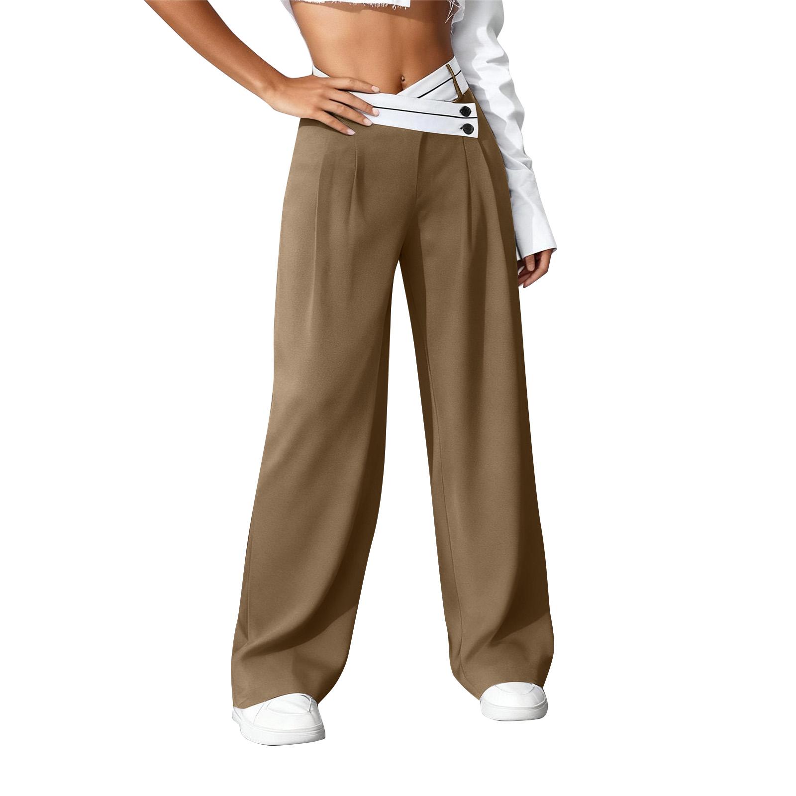 

Women s High-waisted Wide-leg Trousers XL хаки