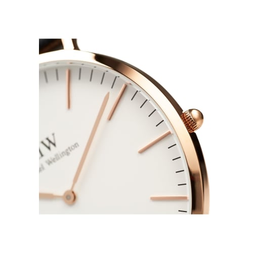 Daniel Wellington Classic 40 Roselyn RG Hvit Klokke, DW00100267, Herre, Rød