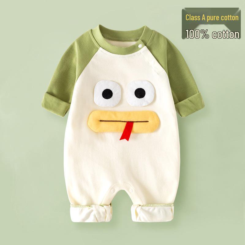 Exklusiver Langarm-Baby-Strampler – Reiner Baumwoll-Krabbelanzug für Frühling und Herbst