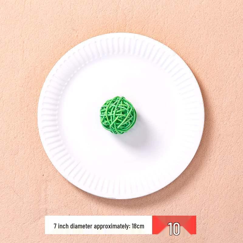 Children's Disposable White Paper Plates for Painting, Drawing, and Crafts - DIY Craft Materials for Cake and Kindergarten Activities.