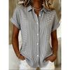 Short-sleeved Button-up Shirt Women's Blouse Top