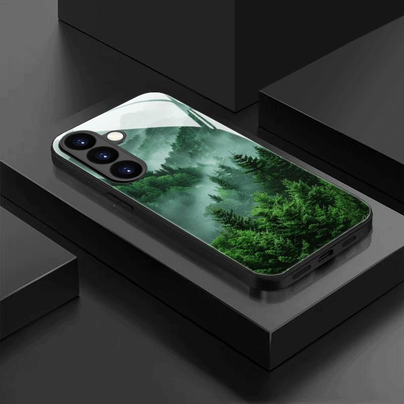 Hartowane szkło na telefon z wzorem leśnego krajobrazu, odpowiednie do Samsung GalaxyS26 S25 S24 S23 S22 S21 S20FE/Ultra/Plus, odporne na upadki