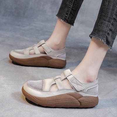 Breathable Summer Women Sandals Genuine Leather Women Beach Shoes Cut-Outs Female Flats New Casual Women's Loafers 2022