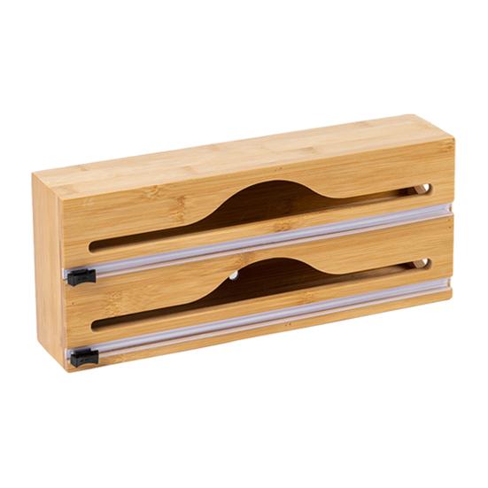 Food Cling Film Cutter Plastic Wrap Dispenser with Slide Cutter Aluminum Foil Dispenser Wall-Mounted Organizer