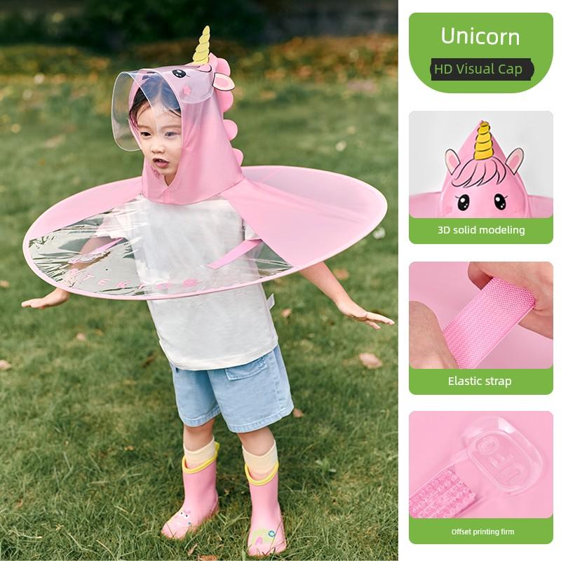 Children's Raincoat for Boys and Girls Aged 1-3, Cape-Style Ufo Rain Poncho, Outdoor Use for Babies, Kindergarten Students, and School Use