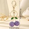 Shiny Creative Rhinestone Cherry Keychain Luxury Exquisite Keyring Cute Bag Pendant Charm for Holiday Souvenir
