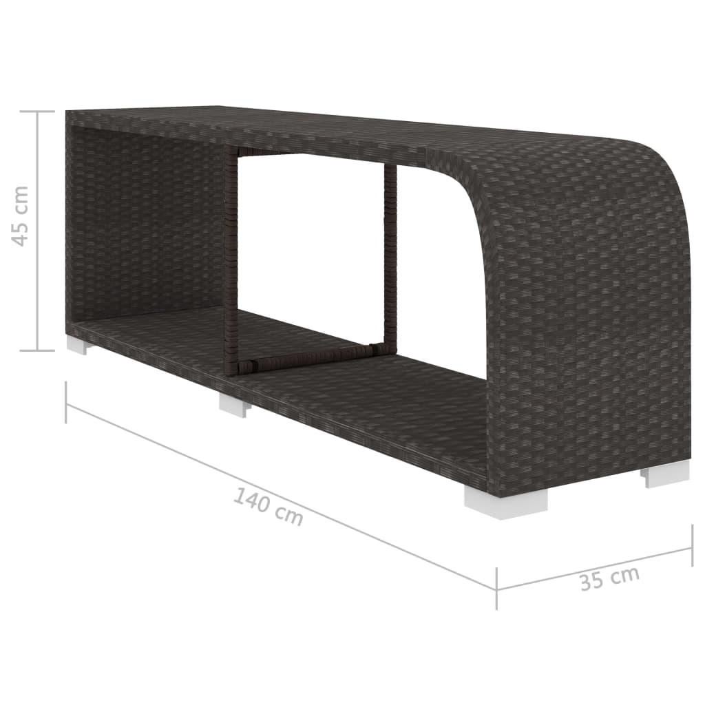 11 Piece Garden Lounge Set with Cushions Poly Rattan Black