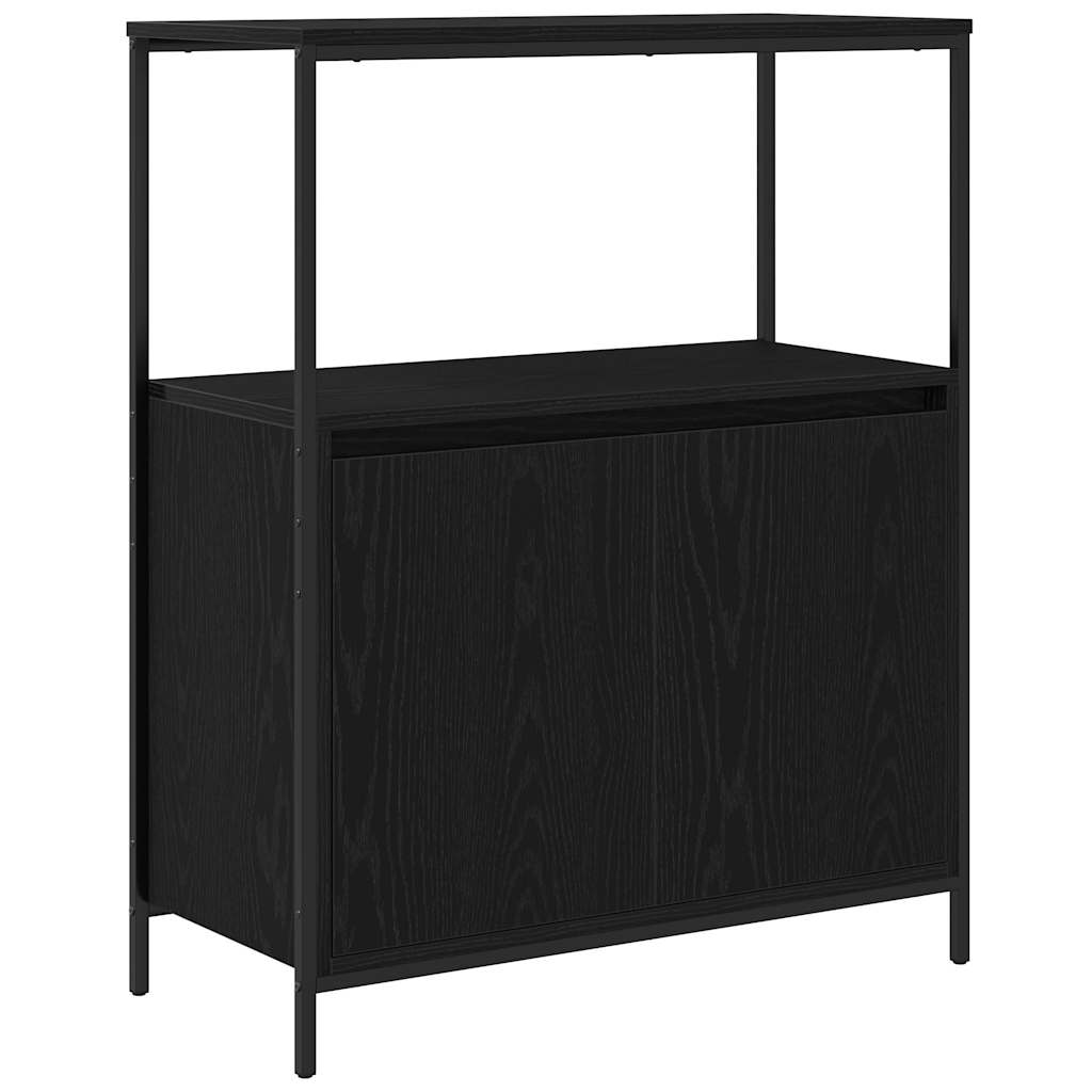 Bathroom Cabinet with Shelves Black Oak Effect 76.5 x 35 x 95 cm
