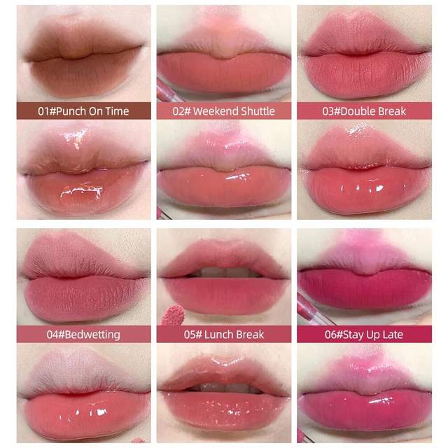 CACE Double Head Lesk na rty Sexy Red Lip Makeup Lip Mud Mirror Vodní lesk Lip Glaze Matná rtěnka Voděodolná korejská kosmetika