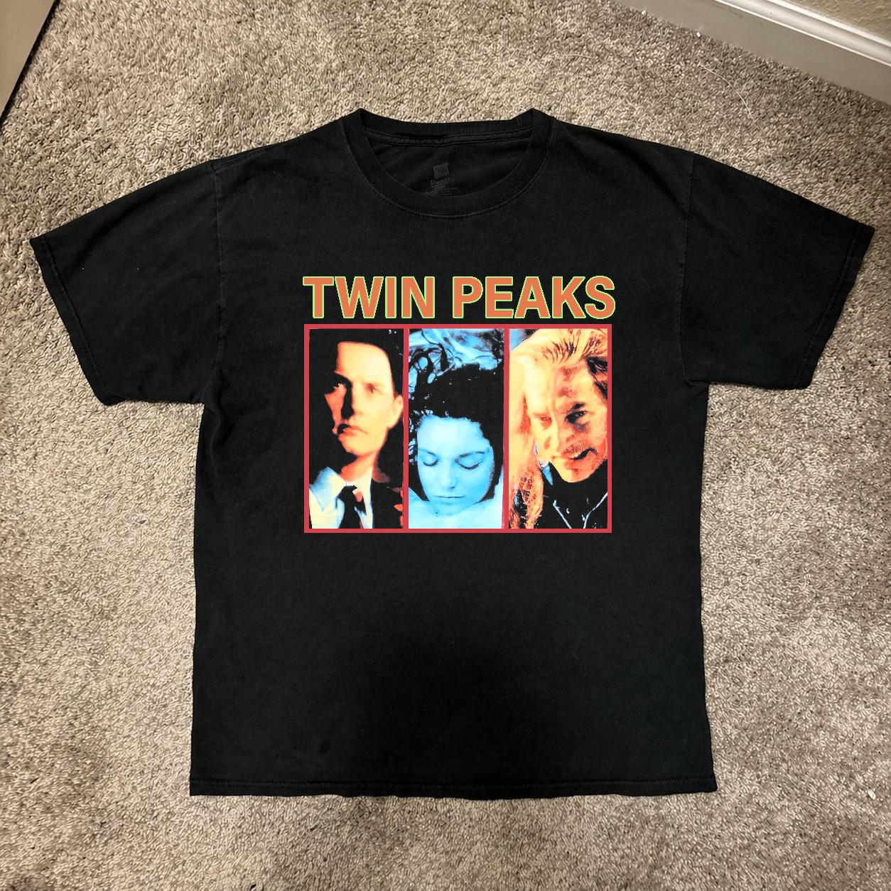 Vintage Twin Peaks Graphic T-Shirt, Rare 90s Unisex S-5XL S разноцветный