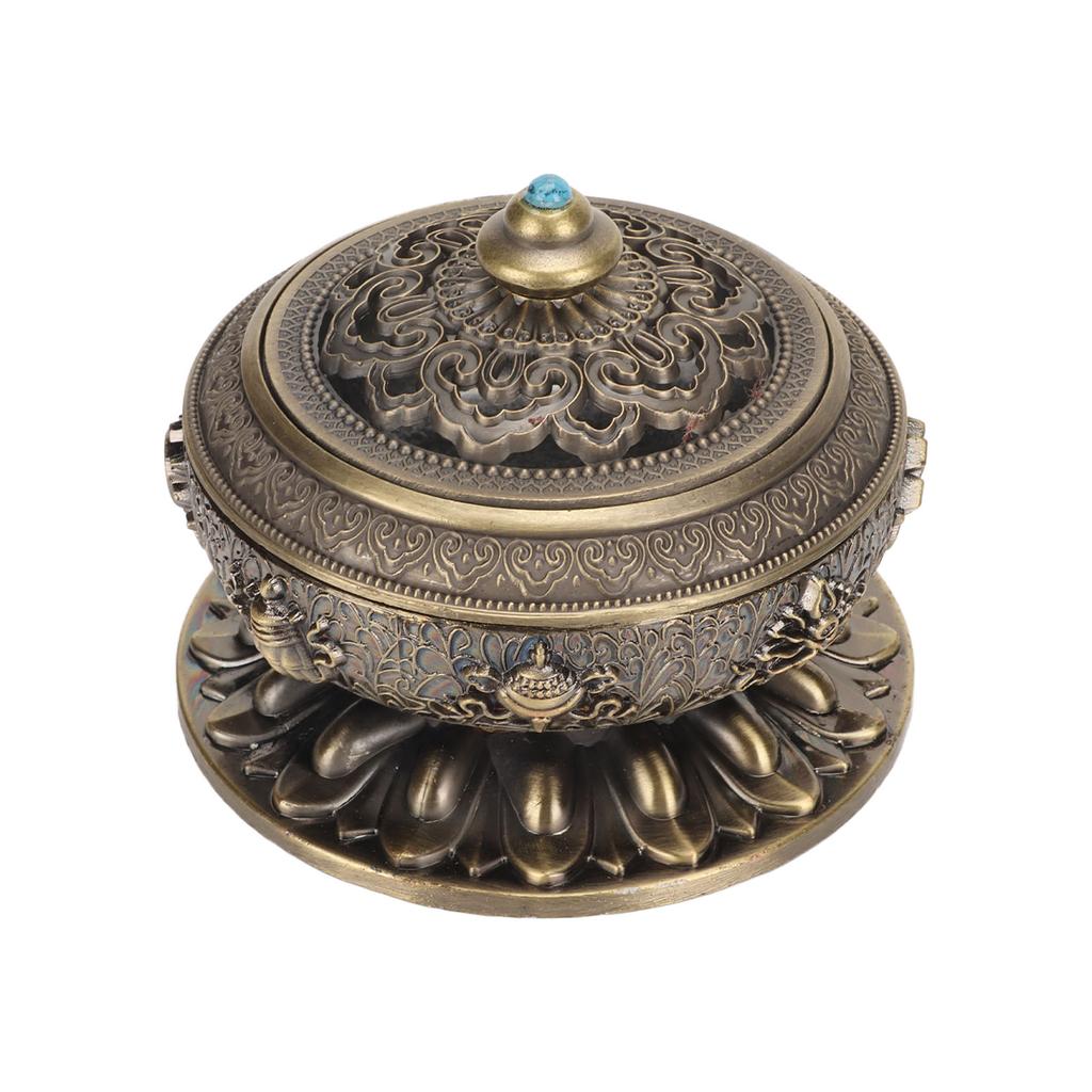 Incense Burner Bronze Nepal Sandalwood Alloy Incense Burner Holder for Tea Room Table Decoration