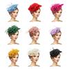 Topper Hat Retro Style Imitation Linen Women Headwear Bows Feathers Mesh Accents Fascinator Hat Hair Accessory
