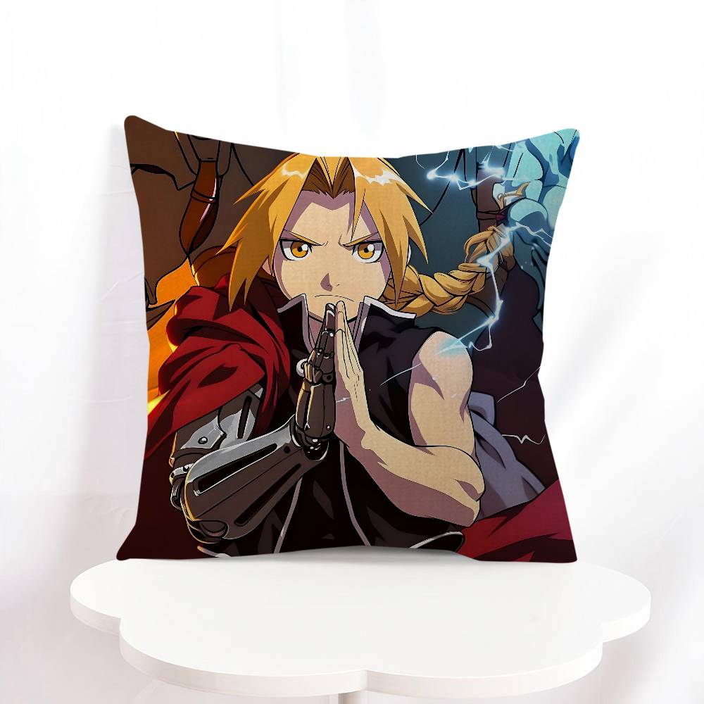 E-Edward Elric Cushion Cover Pillowcase Upholstery Sofa Throw Pillow Home Decor Pillowcas